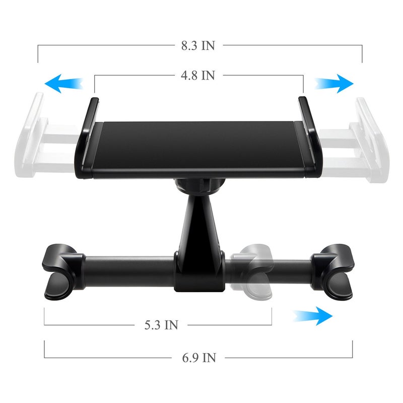 FYOUNG Car Headrest Mount Compatible with Switch 2 Model 2025/ Swith OLED/Switch, Adjustable Car Holder Compatible with Switch/iPhone/iPad and Other Devices (4"-11")-Black - Image 3